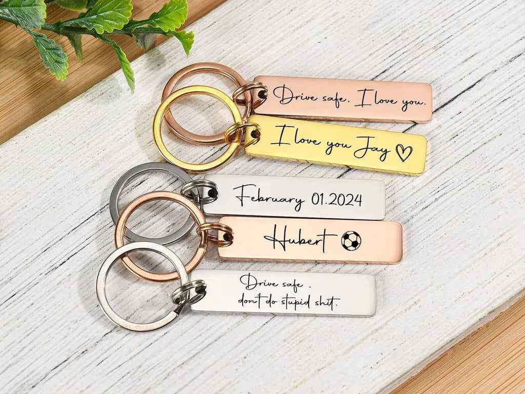 Personalised Keychain Engraved Keychain Custom Keyring Customised Keychain Personalised Gift Name Keychain Safe Driving