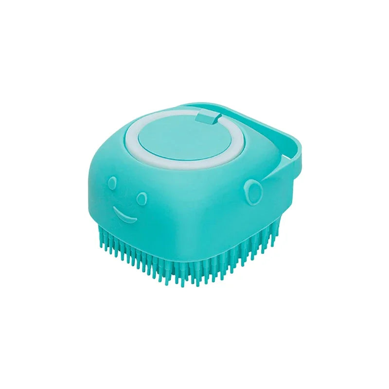 Spazzola Bagno Silicone per Cani e Gatti con Distributore Shampoo