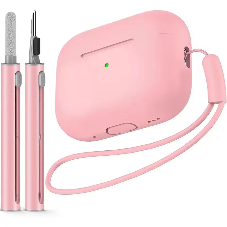 Cover in silicone morbido con penna pulizia per AirPods Pro 2