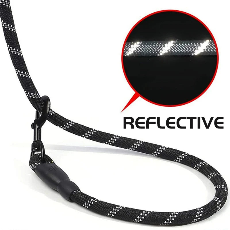 Guinzaglio Riflettente per Cani Forti con Impugnatura Imbottita Nylon Doppio…