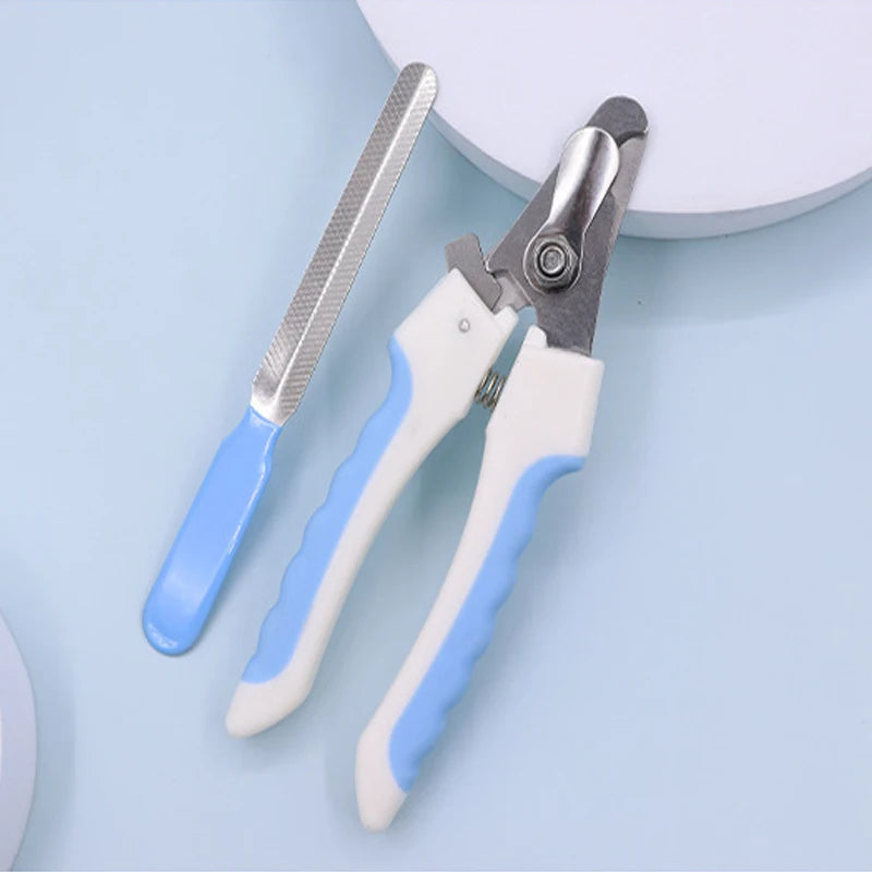 Tagliaunghie in acciaio inox con manico diritto per cani e gatti – set completo