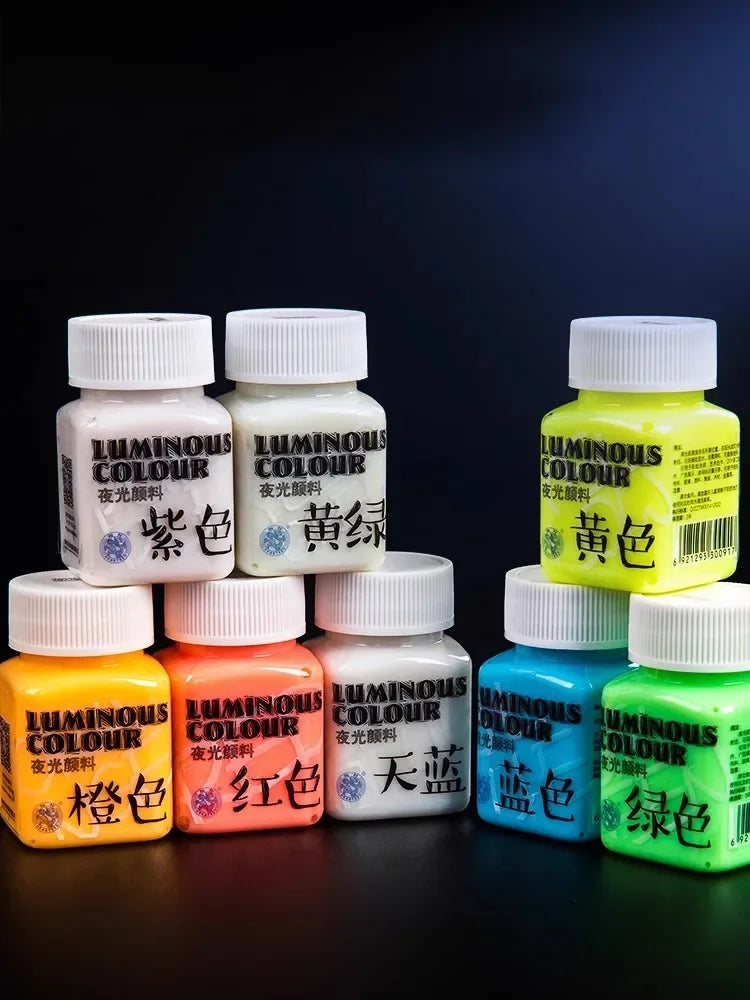 Pigmento acrilico fluorescente 58 ml glow in dark – DIY festa