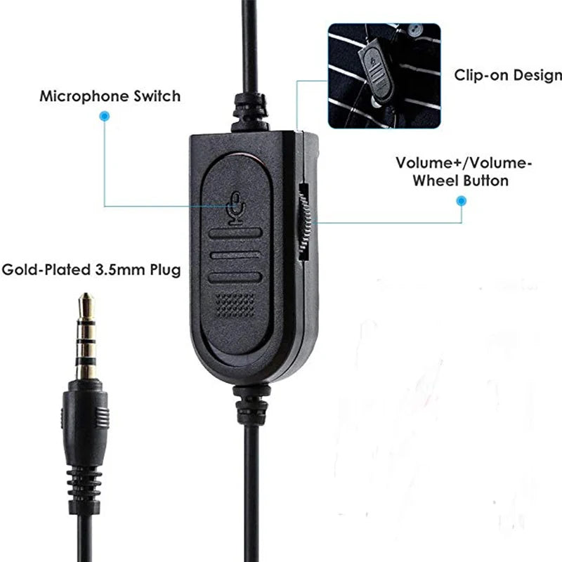Headset Gaming Wired 3.5 mm con Microfono e Volume – Compatibile Xbox, PS4, PC