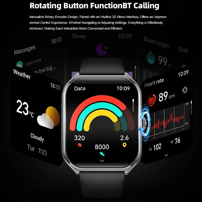 Smart Watch Uomo Donna 1.96" AMOLED HD | BT Call | Fitness Tracker