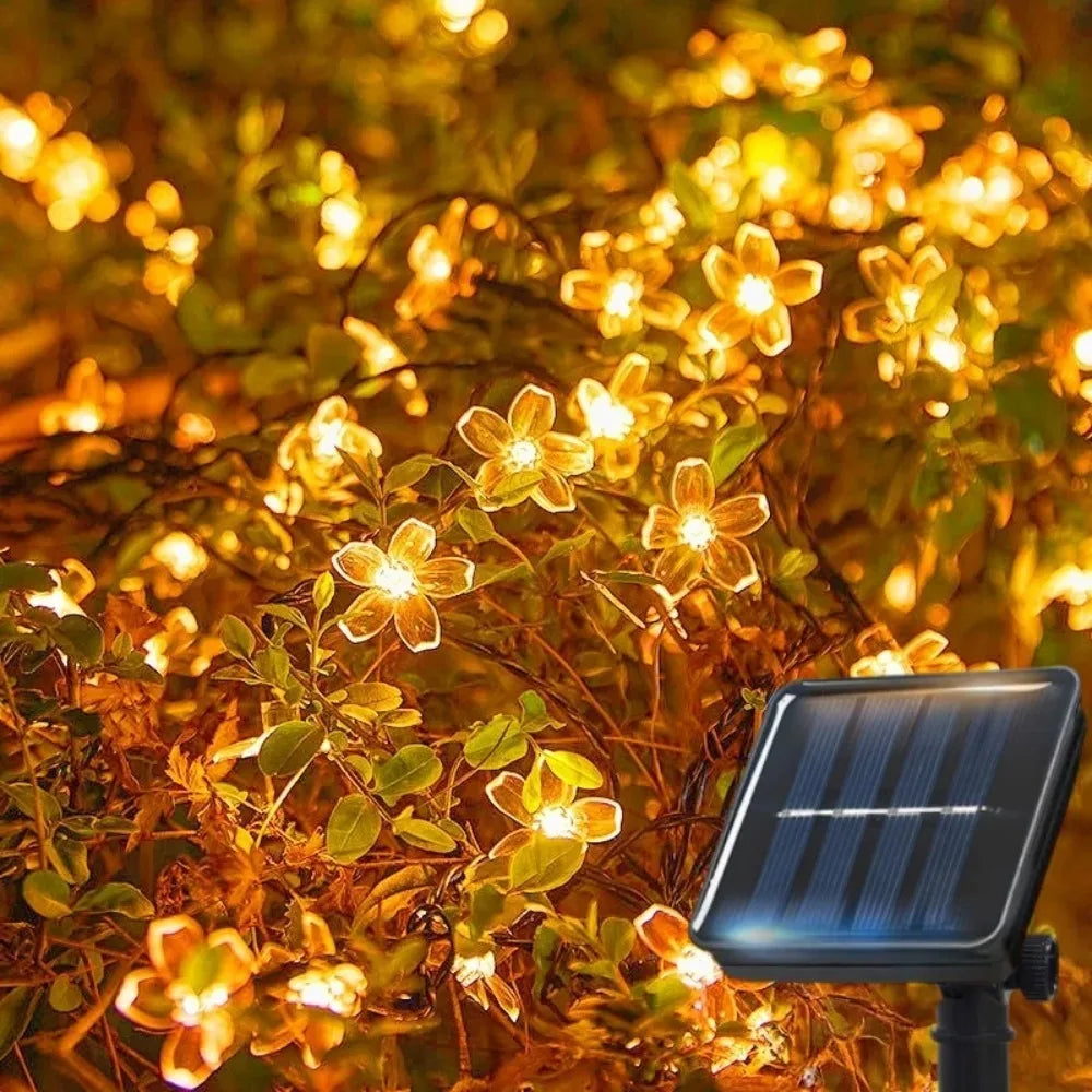 Luci Solari a Fiori Giardino Cherry Garden - 20m LED IP65 Impermeabili
