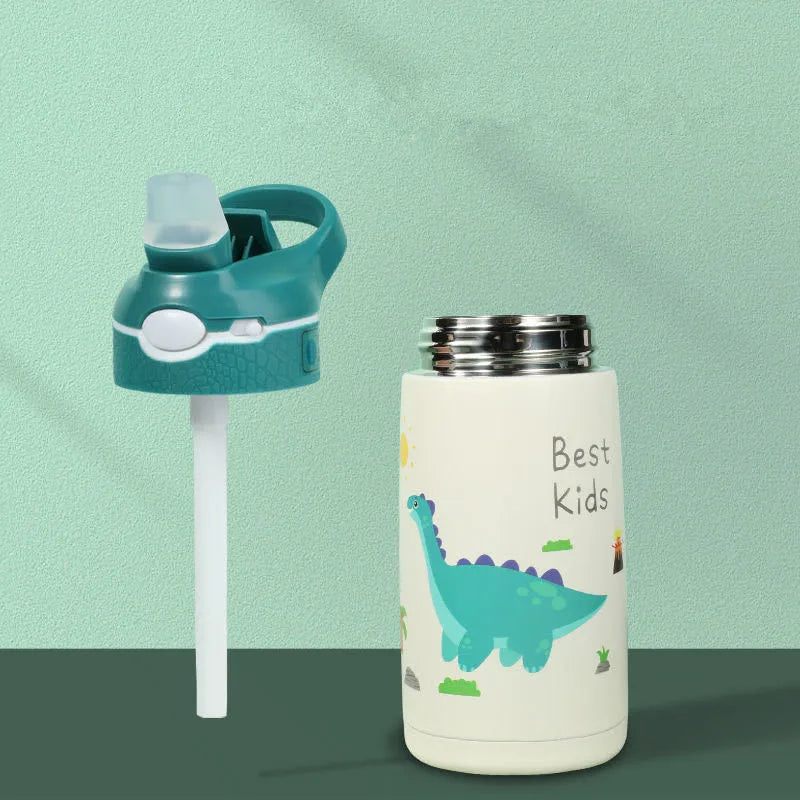 Borraccia termica 400 ml per bambini in acciaio inox 316 con cannuccia a becco