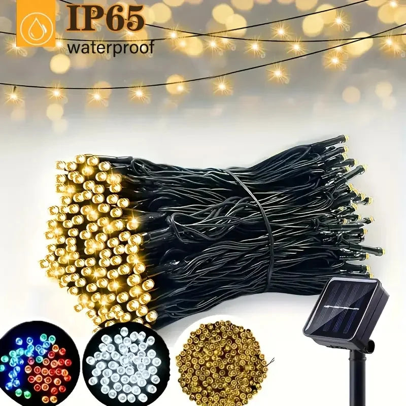 Catena LED solare per esterno – Luci decorative per giardino, Natale e feste