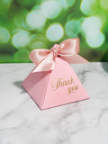 Thank You Creative Bronzing Gift Box Packaging Triangle Box Shape Wedding Candy Birthday Party Cosmetic Packaging Box