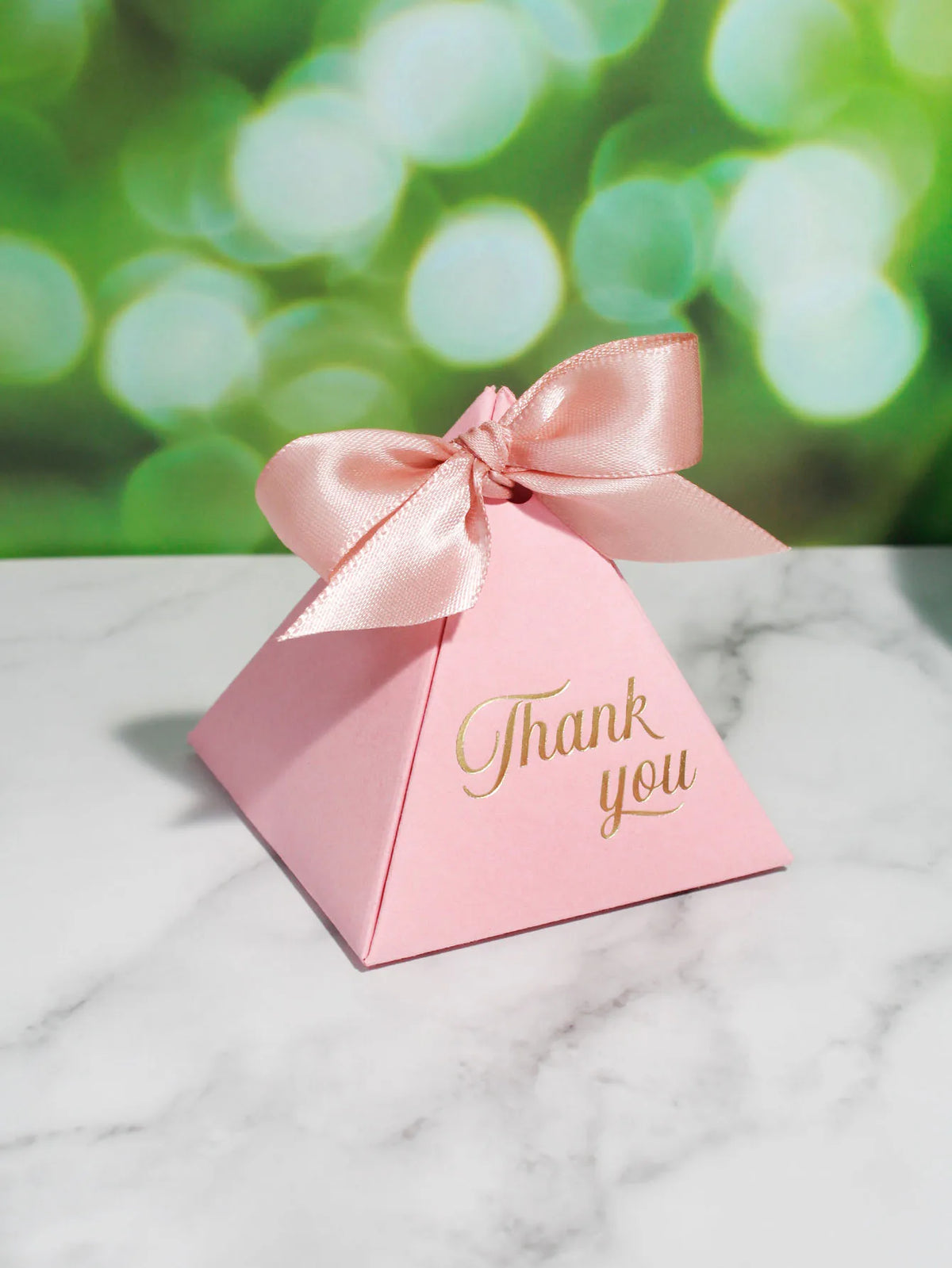 Thank You Creative Bronzing Gift Box Packaging Triangle Box Shape Wedding Candy Birthday Party Cosmetic Packaging Box