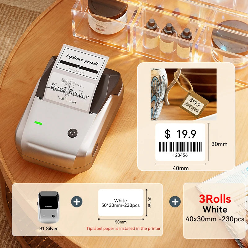Stampante termica portatile B1 – Etichette adesive 2 pollici Bluetooth