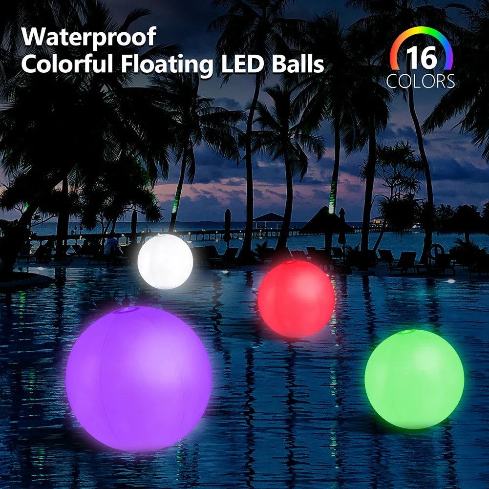Pallone Inflatable LED 60/90cm, 16 Colori, Luci Multicolore per Feste e Piscina