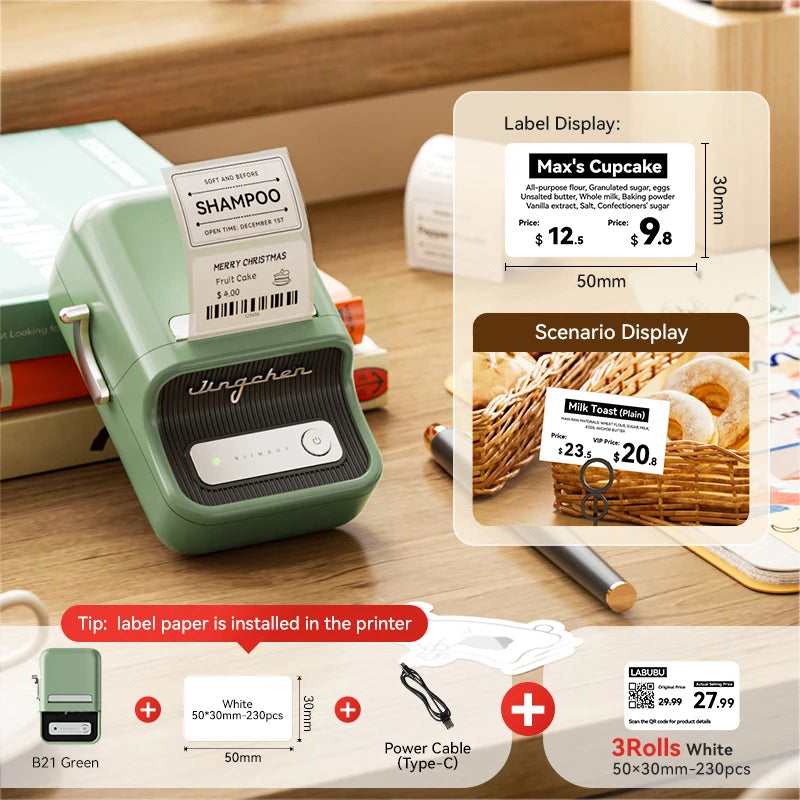 Stampante termica mini portatile – Etichette adesive Bluetooth 20‑50 mm