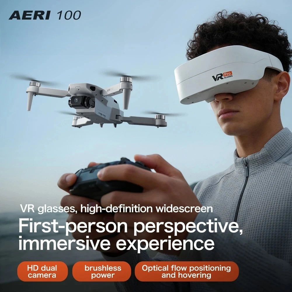 Drone Quadricottero Aeri100 con Telecamera 8K HD, WiFi FPV, Evitamento Ostacoli
