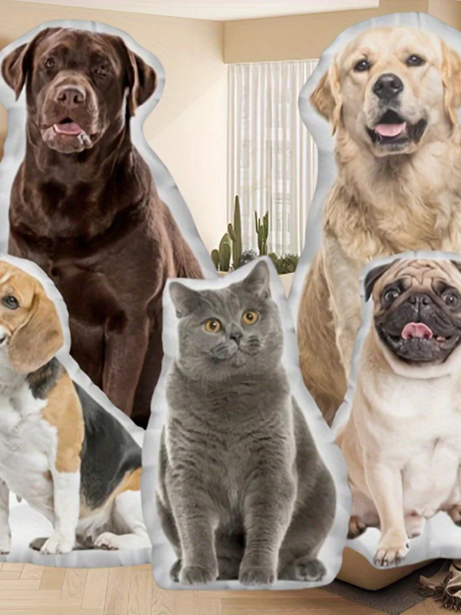 Cuscino per Animali Personalizzato con Foto – Immagine 3D su Entrambe le Facce
