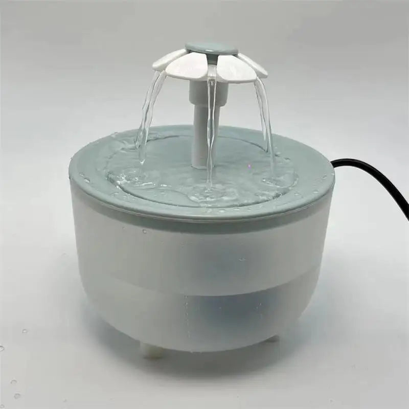 Fontana d'acqua per animali, 1,2 L, filtro auto, ricarica USB, 3 flussi