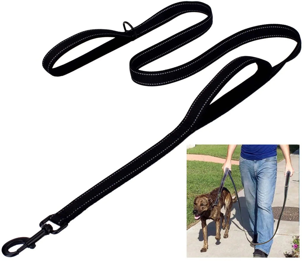 Guida Doppia Padded Nylon Riflettente per Addestramento Cani