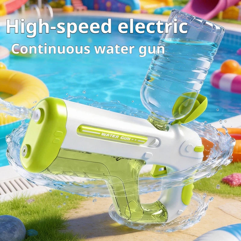 Summer Outdoor Electric Pulse Water Gun with Colorful Lights High Pressure Automatic Continuous Shot for Interaction Play Water