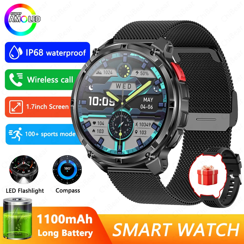 Smartwatch sportivo GPS con batteria 1100 mAh, impermeabilità 3 ATM e…