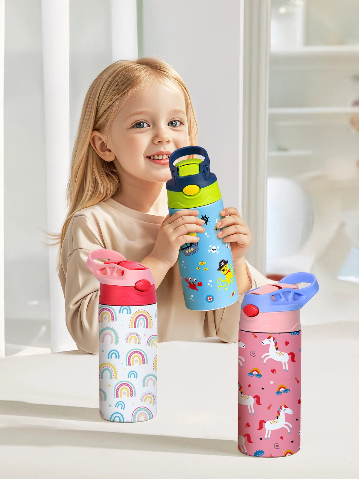 Thermos Tazza da 350ml con Design Cartoons – Acciaio Inox Isolata per Bambini