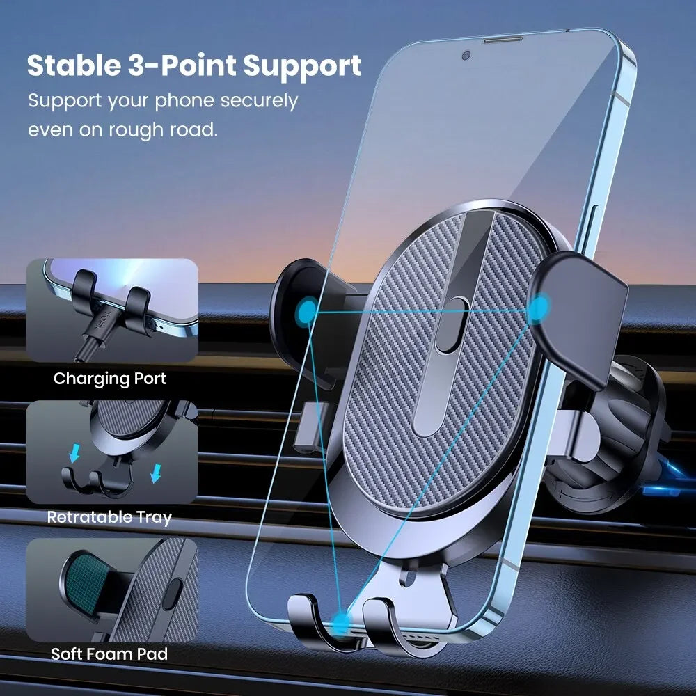 Supporto per cellulare da auto a ventola con rotazione 360°, materiale…