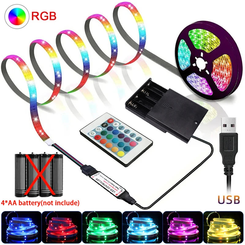 Striscia LED RGB flessibile 5V con telecomando IR – Illuminazione per casa e TV