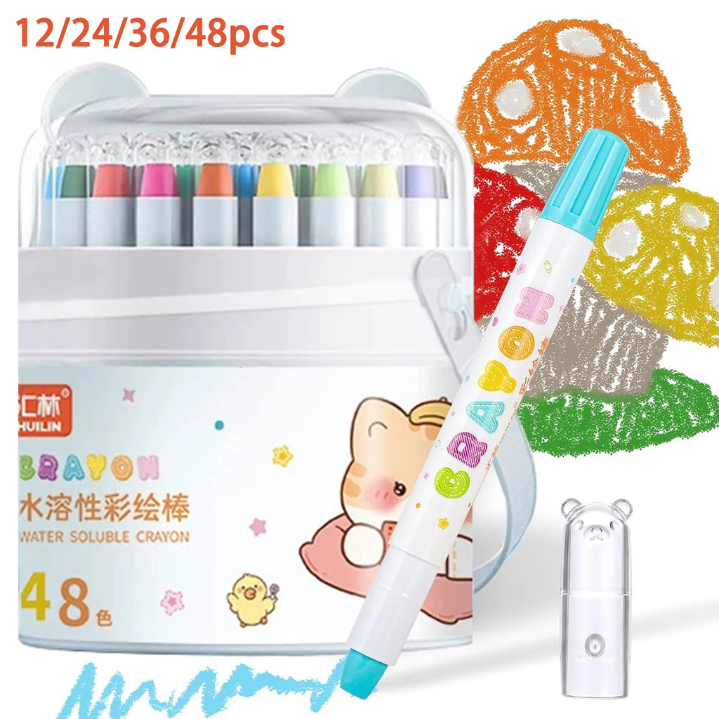 Crayons Gel Pastello 48 colori, morbidi, lavabili e impugnatura ergonomica