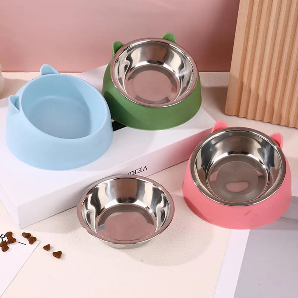 Ciotola per Gatto in Acciaio Inox Inclinata 15°, Base Antiscivolo e Design…