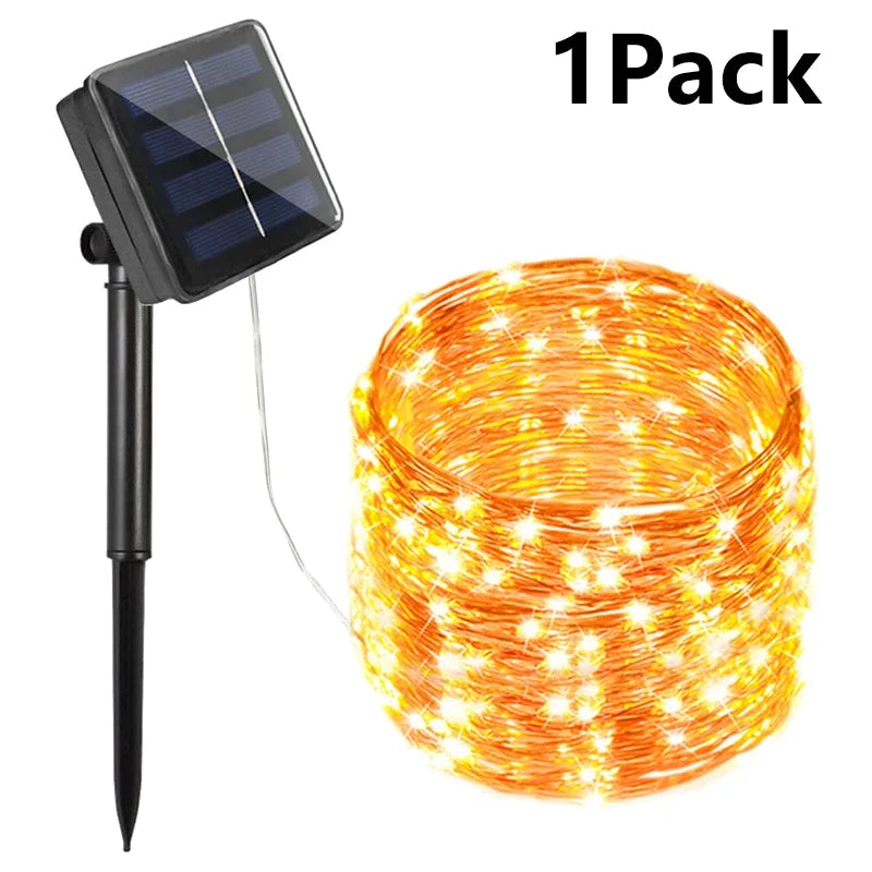 Luci a LED solari a catena per esterni – Ghirlanda impermeabile per giardino,…