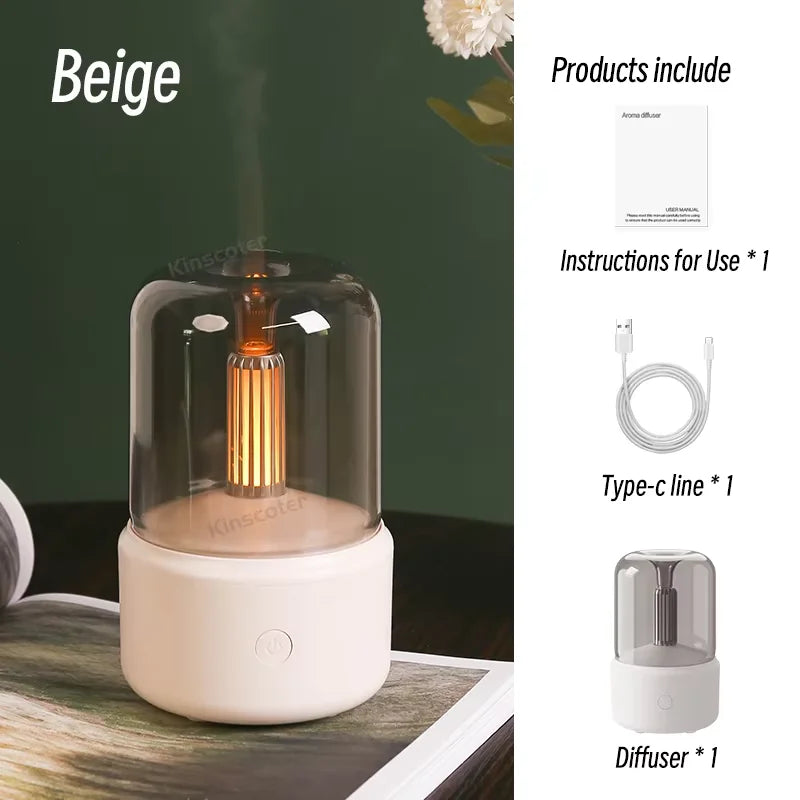 Vintage Night Light Aroma Diffuser Aromatherapy Mini Desktop Air Humidifier USB Creative Ambient Light As Gift/Essential Oil Set