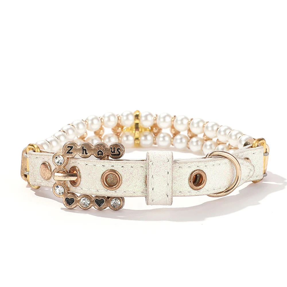 Collarino con Perla Artificiale per Cani e Gatti – Ciondolo Elegante in Pink e…