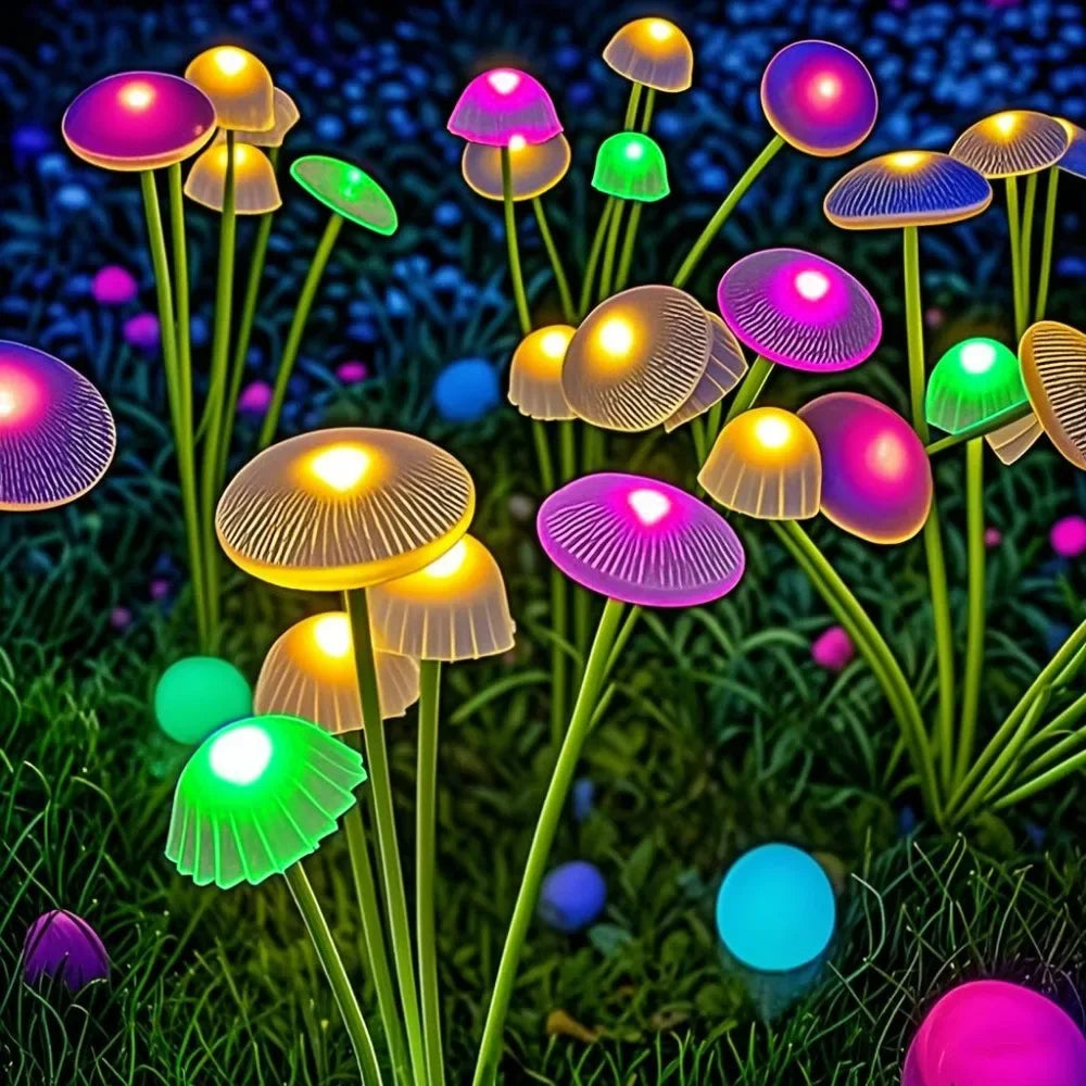 Lampade Solari a Forma di Fungo Dual Mode, LED Impermeabili per Patio