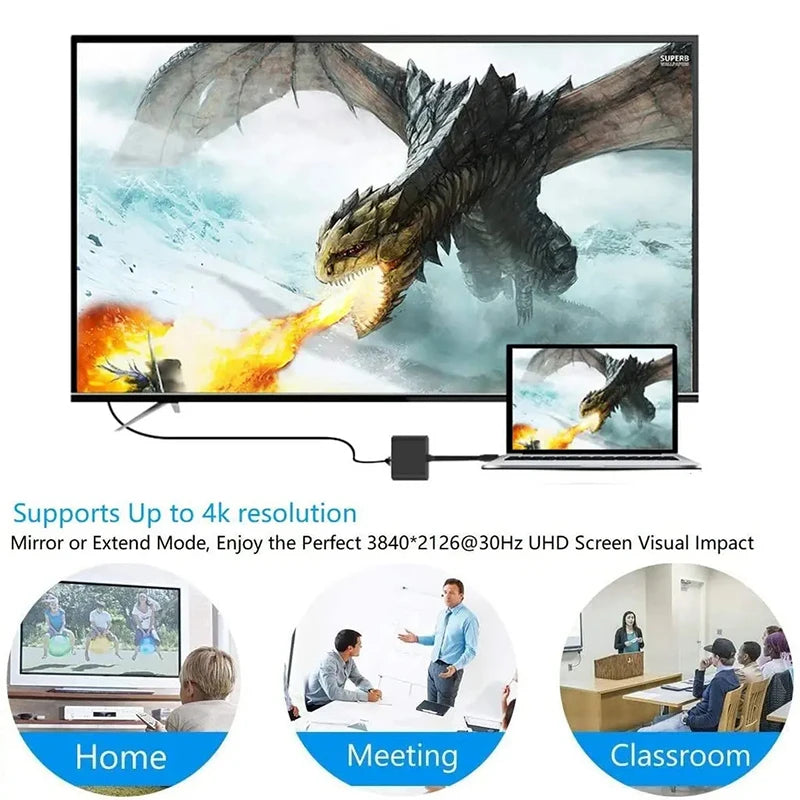 USB C Hub to 4K HDMI-Compatible PD Charging Dock USB 3.0 Type C  for Macbook iPad Huawei Xiaomi Samsung S20 Dex HDTV Projector