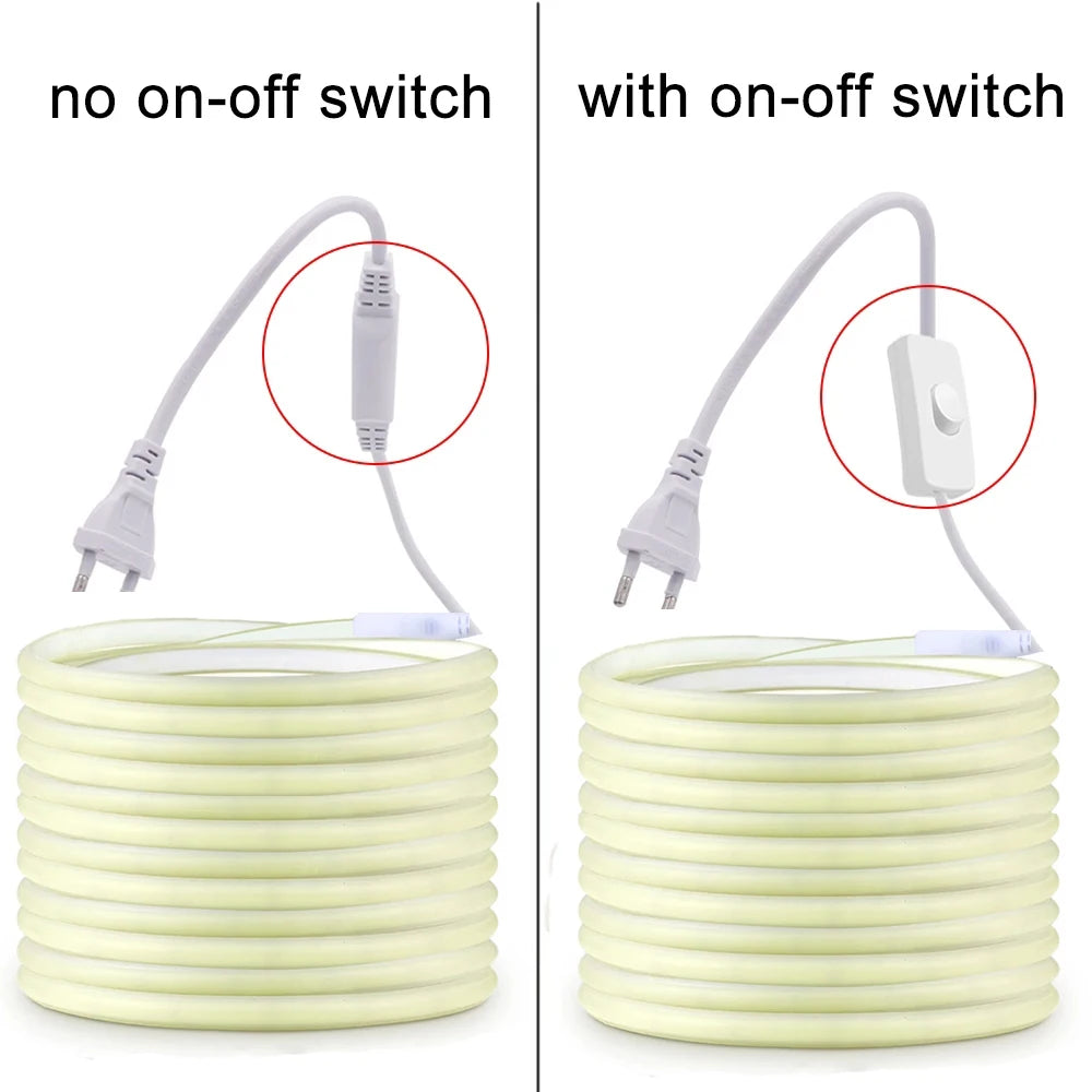 Striscia LED COB 220V IP65 – luce calda/fredda per casa e giardino