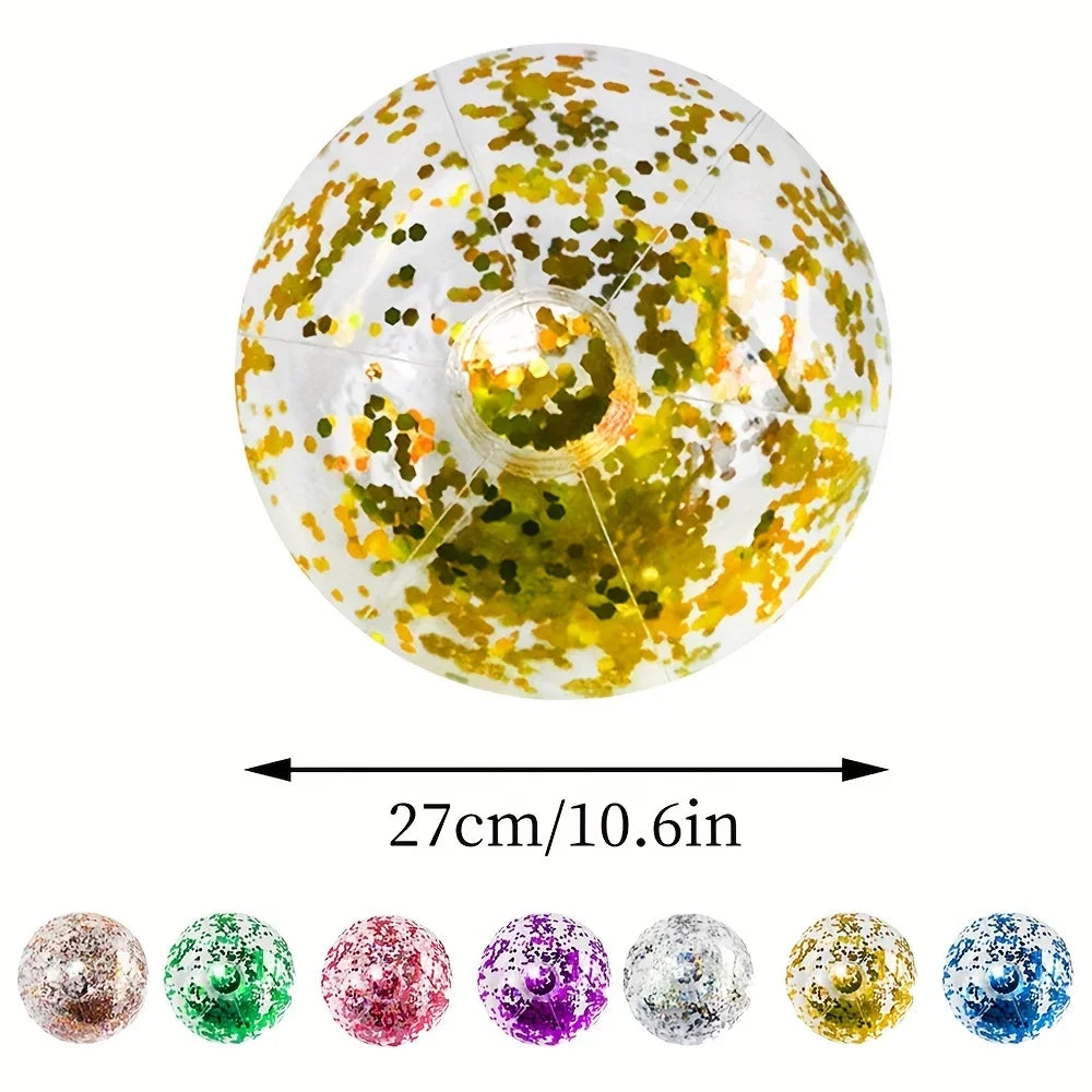 Palla gonfiabile in PVC con paillettes – colori vivaci per piscina e feste…