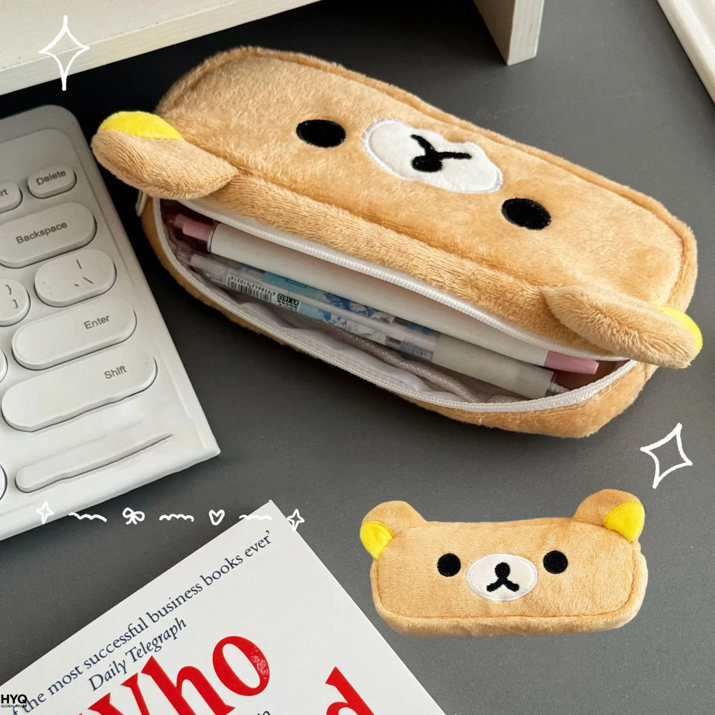 Porte-stylos Rilakkuma Kawaii pour enfants et adolescents, Organisateur de trousse
