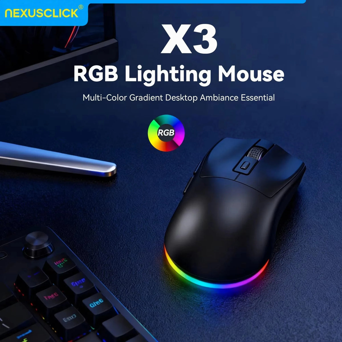 Mouse Gaming Wireless Dual Mode con Dock di Ricarica Magnetico RGB - 2000 DPI