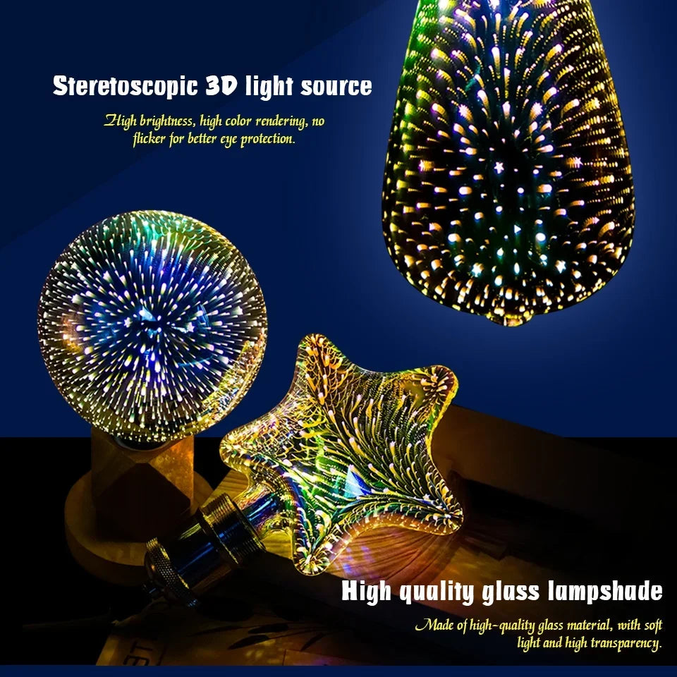 Lampadina LED Edison 3D Colorata E27 4W 360°