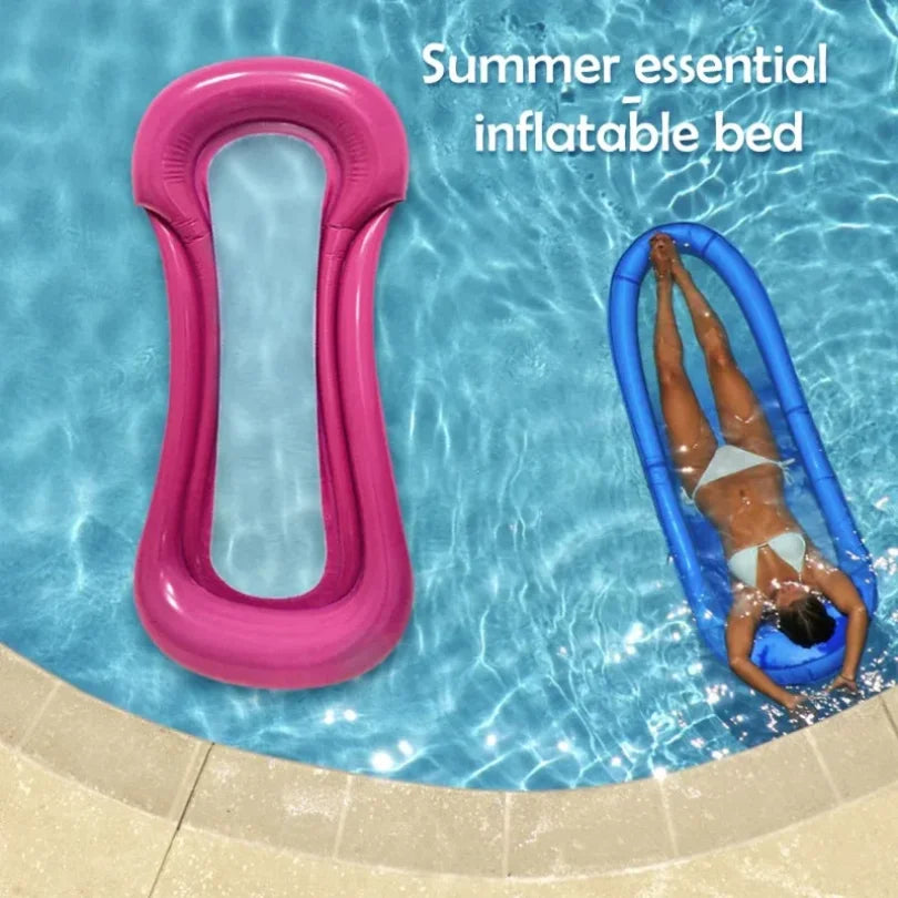 1PCS Loading Inflatable Mattress Water Float Hammock Foldable Roll Up Swimming Pool Accessories Pool Floating Bed Chair