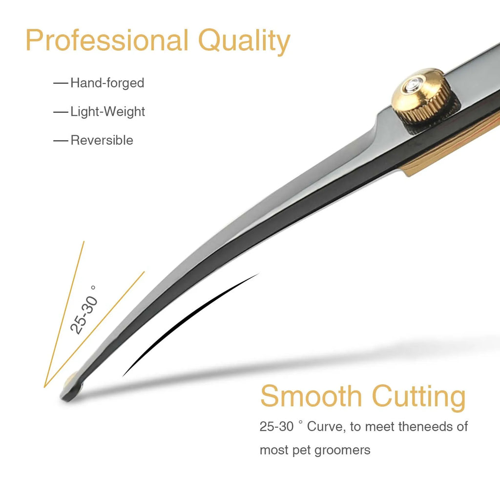 Professional Pet Grooming Scissors Stainless Steel - Right Hand Orientation, Multi-Purpose Hair Trimming Shears For Dogs Pets