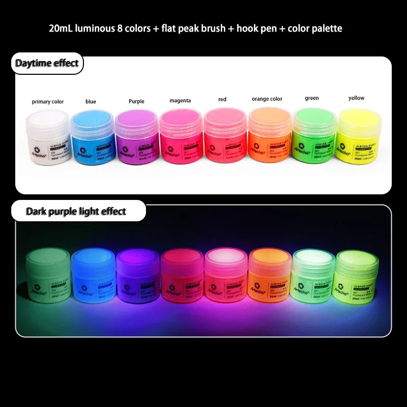 Pigmento acrilico fluorescente 58 ml glow in dark – DIY festa