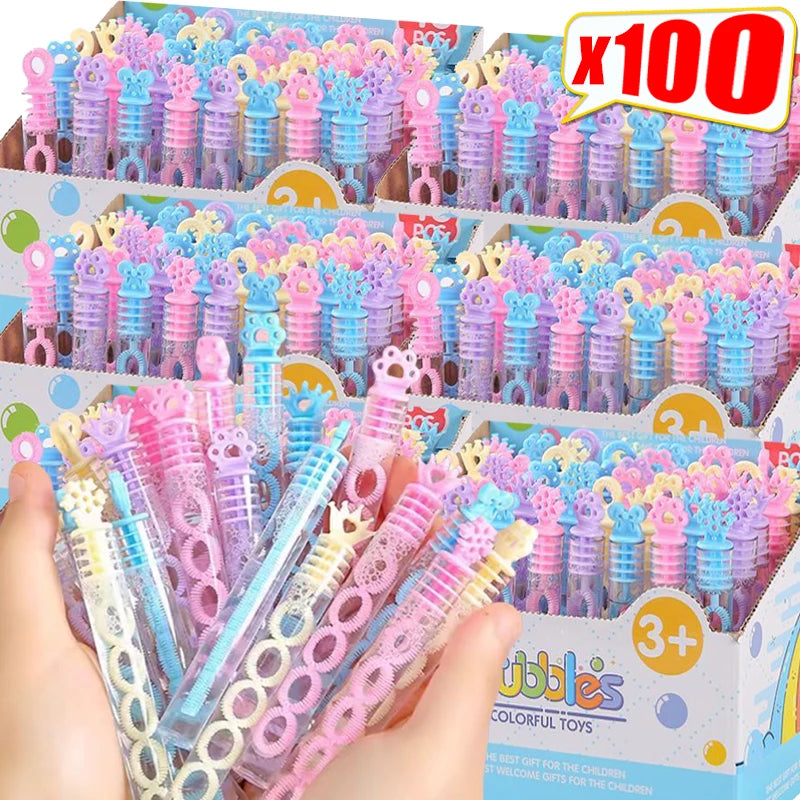 Bottiglie di sapone per bolle con bacchetta a 5 fori – set da 10-100 pezzi