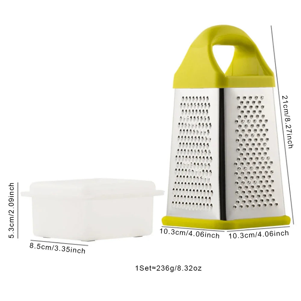 Grattugia e tritatutto 4 lati in acciaio inox per verdure, frutta e formaggi
