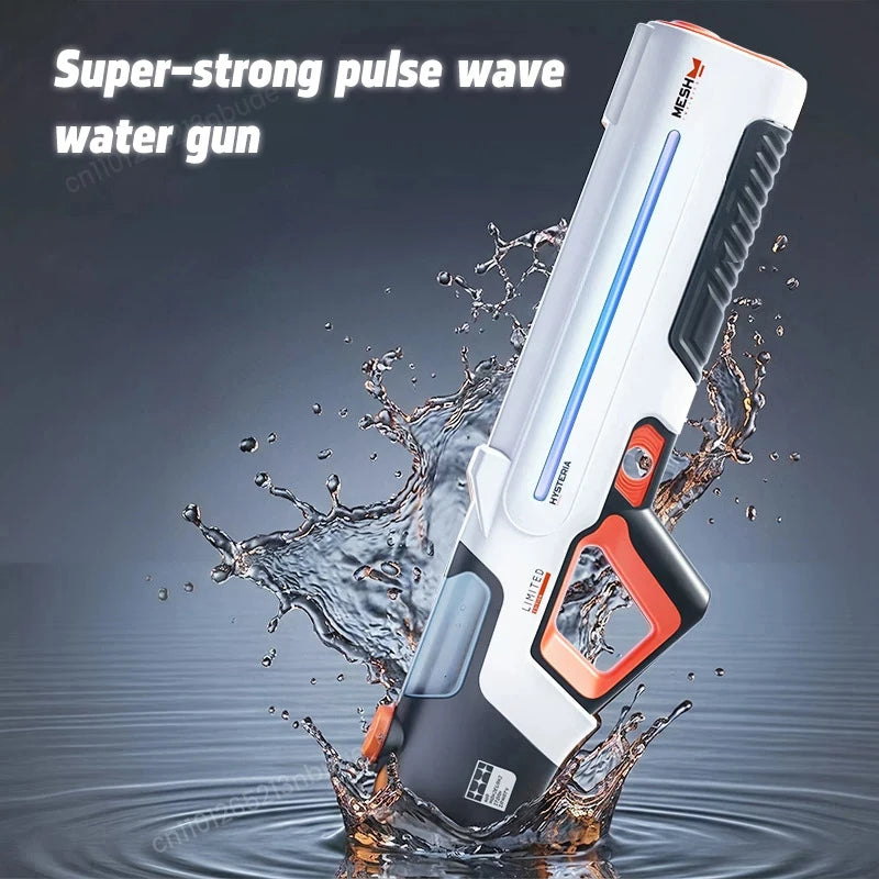 New Pulse Colorful Flashing Electric Continuous Water Gun Toy Automatic Water Suction Large Capacity Adult Water Toy Gift