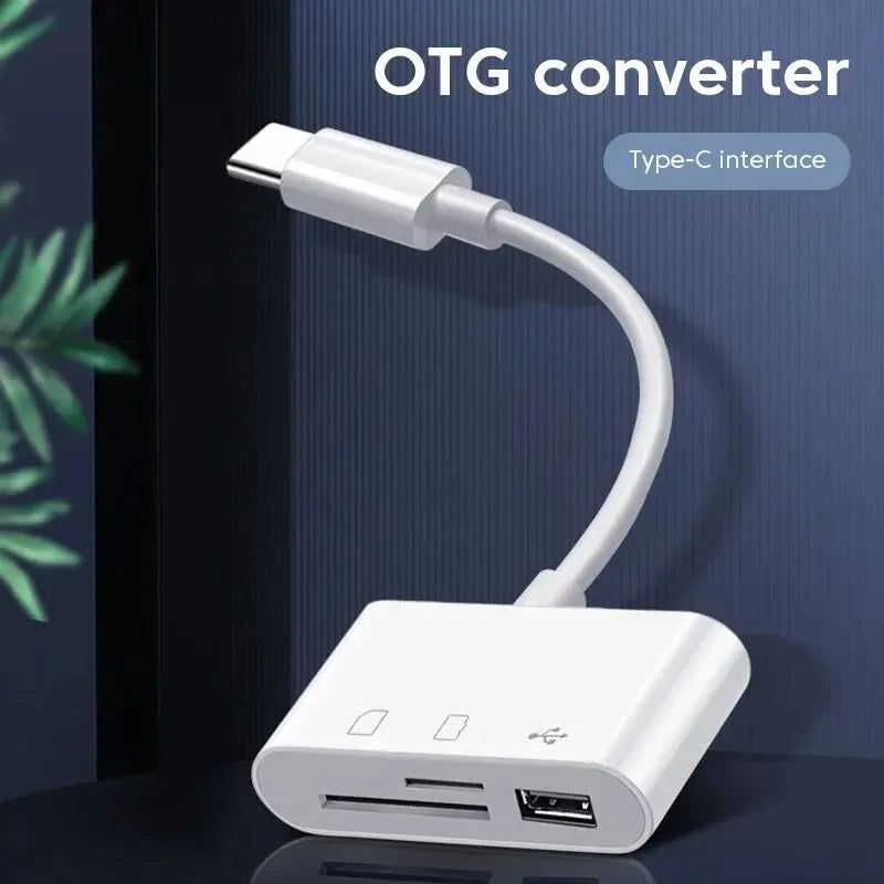 Hub USB‑C 3 in 1 con lettore TF/SD e porte USB‑A