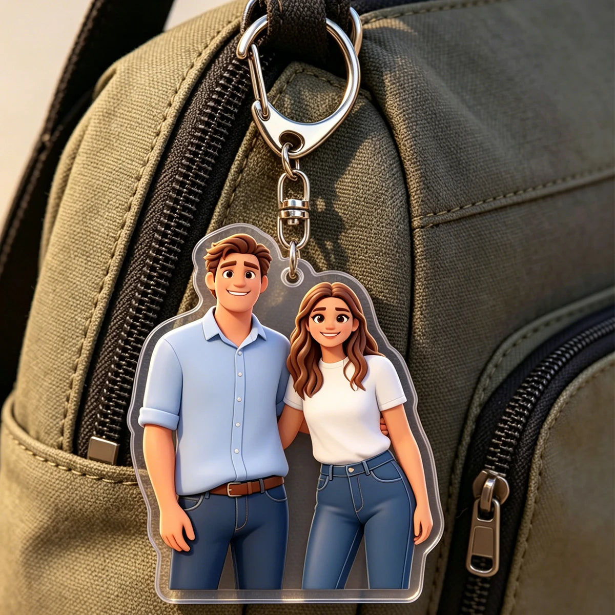 Personalized Acrylic Cartoon Keychain, Custom Photo Keychain, Women Backpack Key Chain, Customized Matching Keychains For Couple