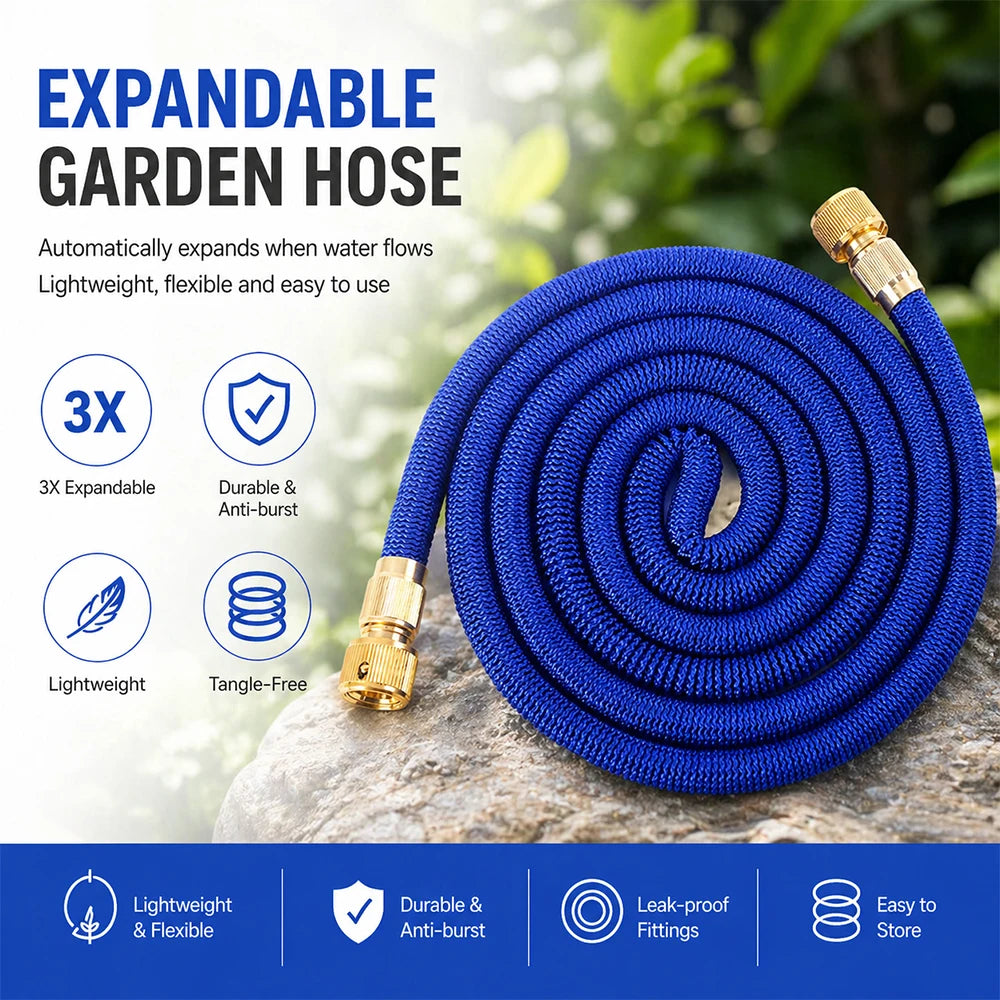 Tubo da giardino telescopico TPE 3× più lungo, flessibile e rimovibile