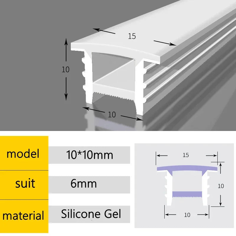 Tubo silicone bianco flessibile per LED neon, IP65, WS2811/WS2812B