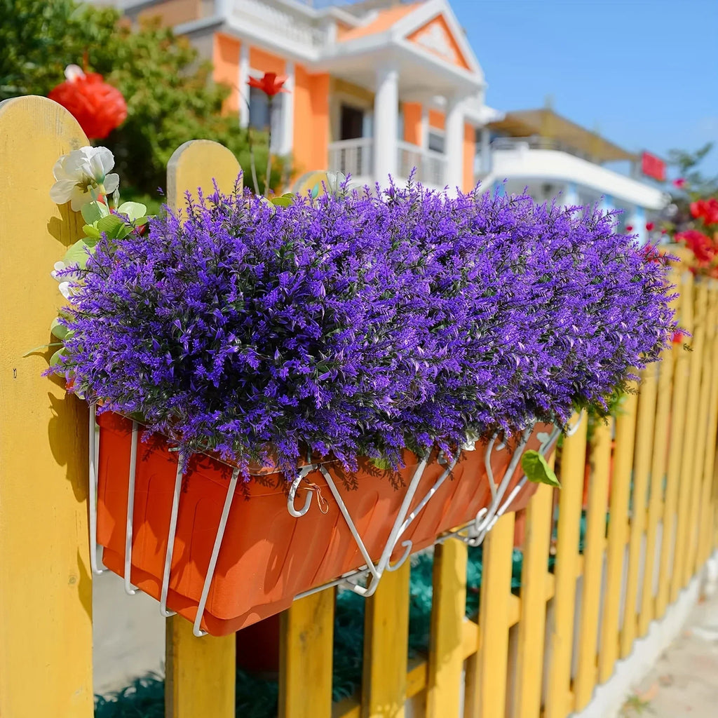12Pcs Bundles Artificial Lavender Flowers, Outdoor Flowers Uv Resistant Artificial Plants, Fake Shrubs Flowers Greenery Bushes