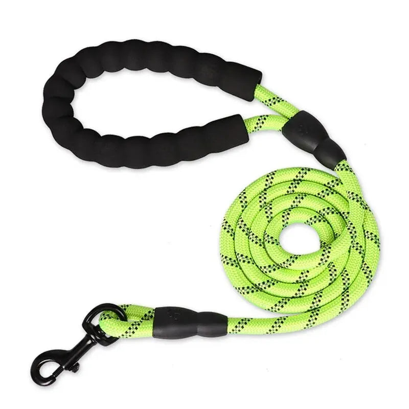 Guinzaglio Riflettente per Cani Forti con Impugnatura Imbottita Nylon Doppio…