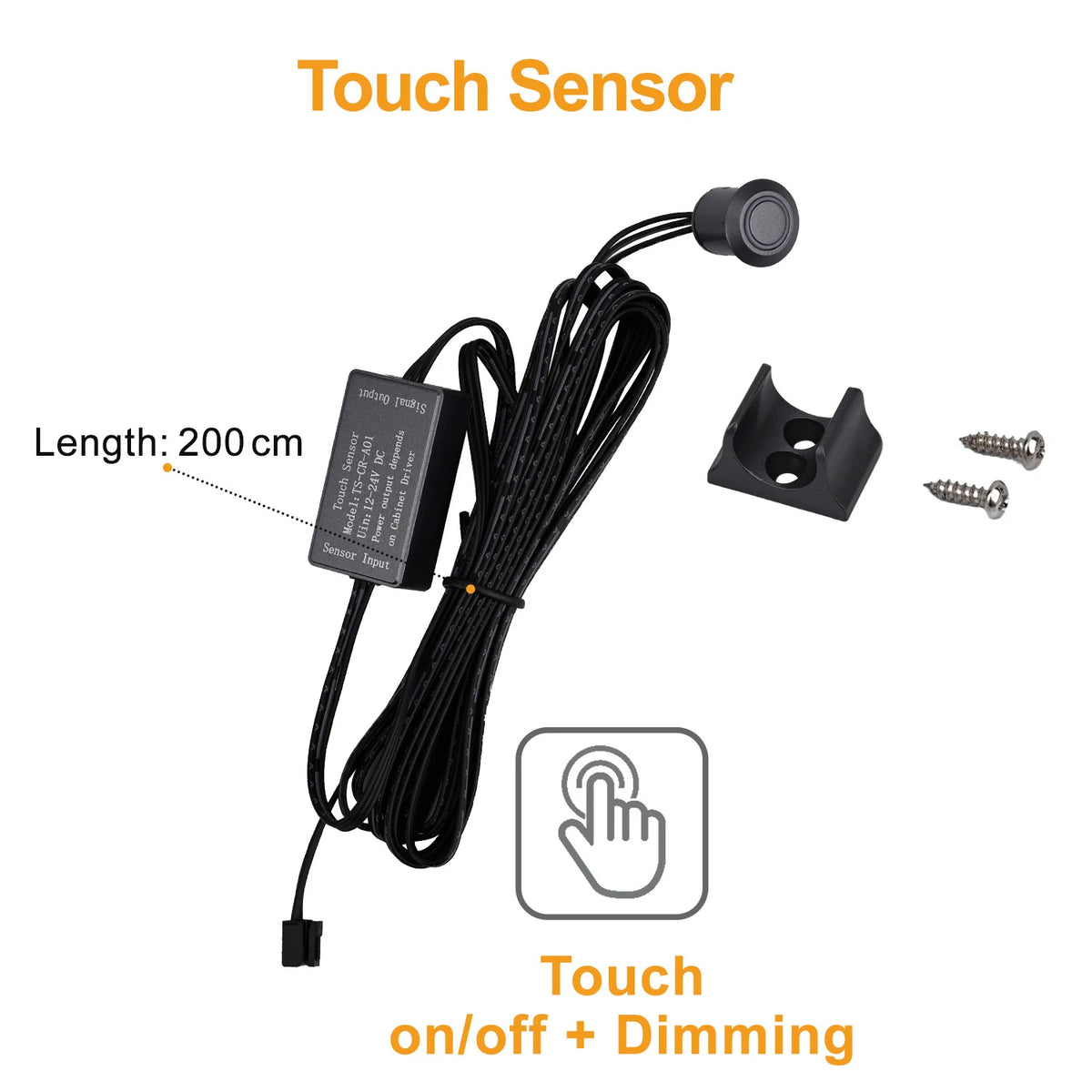 Striscia LED COB dimmerabile per armadi e scaffali, sensore touch, 12 V